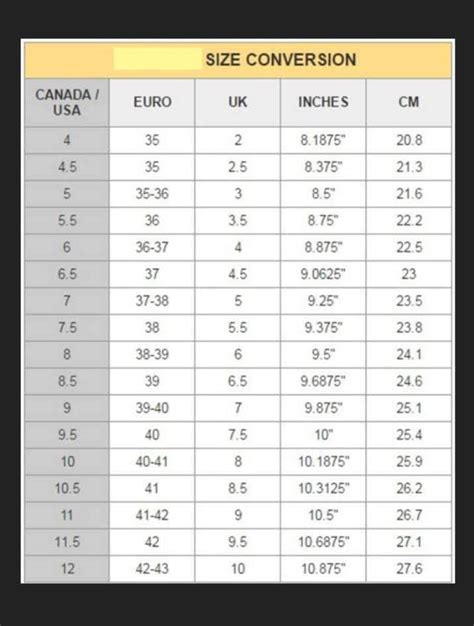 hermes shoes size chart